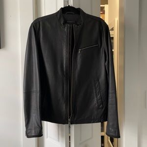 John Varvatos Black Leather Jacket